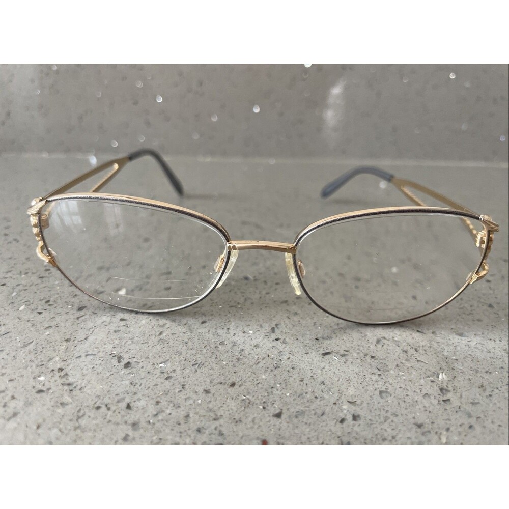 TURA Eyeglasses Mod. 154 CHA Gold Oval Full Rim Eyeglasses Frames ONLY 53-17-135
